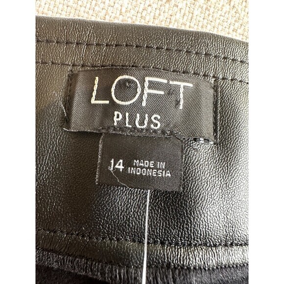 Loft Woman's Faux Leather Pull On Leggings Size 14 Grunge Moto Rock Punk Retro - Picture 2 of 16
